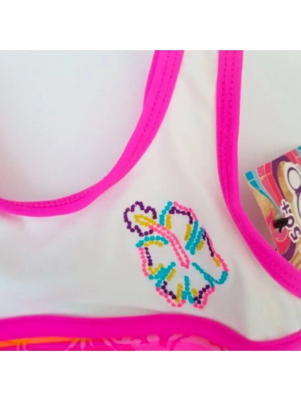 Girls Floral Striped Swimsuit With UPF 50+ Protection Size 12M Multicolor Stripe